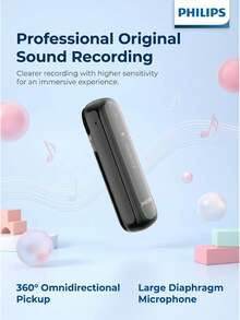 Philips VTR5170 Voice Recorder HD Noise Reduction Voice-To-Text Portable One-Key Recording Professional Noise Cancellation - View 8
