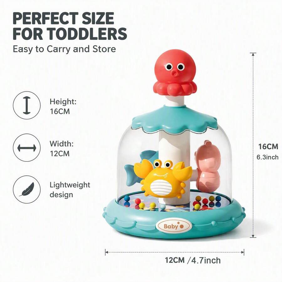 Infant Hand Activity Toys, Spin And Play Toys, Animals That Can Be Observed While Spinning, Stimulate Babies' Concentration And Curiosity