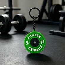 Fitness Weight Plate Keychain 45LB Gym Bag Charm With Horse Pendant Gift Letter Casual Silicone Keychain All Year - A - View 3