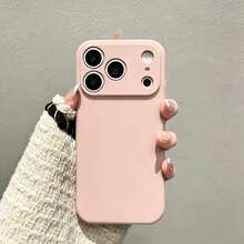 Casing Ponsel Silikon Cair Pelindung Kamera Karet Lembut dengan Lapisan Mikrofiber, Pelindung Anti Guncangan Kompatibel dengan iPhone 18 Pro 18 Pro Max, Kompatibel dengan iPhone 17 Pro Max 16 Pro Max 15 13 14 Plus 11 12 Mini XS Max 7 8 Plus SE 2020 SE 2022 6 Plus 6S, Hadiah Kembali ke Sekolah untuk Teman - Pasir merah muda - View 2