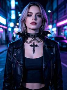 Dark Style Bat Wing Cross Chain Choker, Punk Subculture PU Leather Neck Collar, Adjustable Rivet Choker, Cool Personalized Collarbone Chain, Halloween Cosplay Accessory, Y2K Hot Outfit Accessory, Gothic Style Stage, Comic Convention, Daily Wear Necklace, Niche Design Street Fashion Neck Accessory - Black - View 2