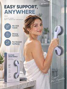 1PC Bathroom Grab Bar Anti-Slip Suction Cup Handle For Bathtub, Glass Door, Window, Children, Elderly, Modern Minimalist - Multicolor - View 5
