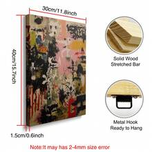 1pc Abstract Colorful Expressionist Painting Print, Pink Black Yellow Mixed Media Textured Wall Art, Bold Statement Wall Art, Modern Textured Poster, Minimalist Color Field Decor For Home, Mid-Century Style Print, Framed/Frameless - Abstract - View 5