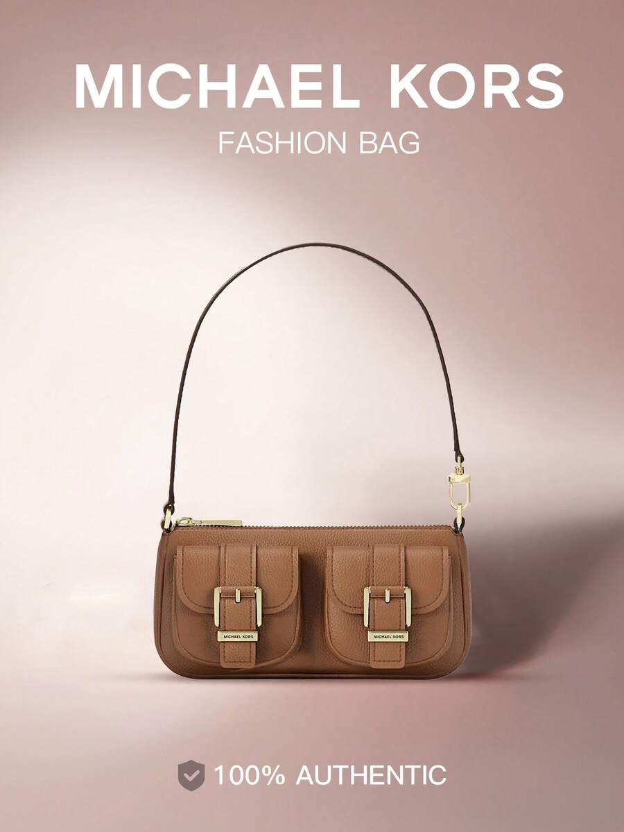Michael Kors 女款 MK Zoe 小號粒紋皮革單肩包，經典復古手提包，時尚拉鍊波西米亞風格購物包，適合逛街與派對