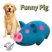 1pc Interactive Sound Pig Dog Toy, Suitable For Small And Medium Dogs, Spotted Chew Toy, Relieves Stress And Provides Mental Stimulation, Suitable For Indoor And Outdoor Retrieval And Training, Blue, Pink - Multicolor - View 3