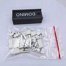 Miniature Domino Set Decor - 28pcs Dominoes + Drawer Storage Box, Ultra-Small Mini Realistic Bone Tiles, Role Play Game Props, Model House Decoration Small Ornament - Multicolor - View 7