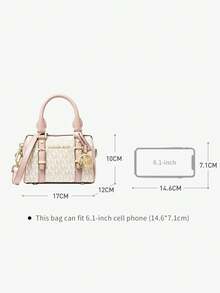 Michael Kors Bedford Legacy Extra Small Logo Duffel Crossbody Bag, Women's Clutch Wallet, Classic Boston Style Shoulder Bag, Gift For Daughter, Girlfriend - Pink - View 5