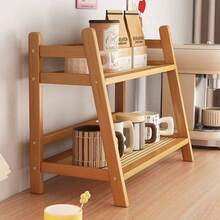 Kệ tổ chức để bàn bằng tre - Phong cách vintage hiện đại màu kem, thiết kế hình thang, hoàn thiện bằng gỗ, kệ lưu trữ đa năng cho ký túc xá, phòng ngủ, văn phòng và nhà bếp, kệ lưu trữ đứng - Nhiều màu - Xem 8
