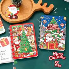 Christmas Series 2 Pens And 2 Mini Notebooks + 1 Keychain Christmas Notebook, Suitable For Daily Writing, Work Records, Back To School Season, School Opening Season, Christmas Gifts, Halloween And Various Holiday Supplies - Set - View 2