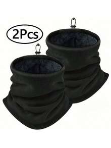 2 Packs Winter Warm Fleece Windproof Mask Scarf, Unisex, Warm And Cold-Proof, Ski Scarf, Windproof Mask - Thickened Fleece Warm Mask - Multicolor - View 1