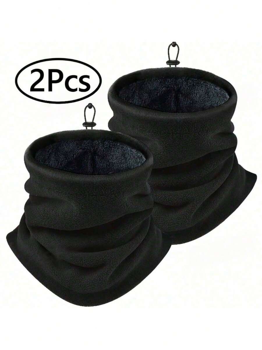 2 Packs Winter Warm Fleece Windproof Mask Scarf, Unisex, Warm And Cold-Proof, Ski Scarf, Windproof Mask - Thickened Fleece Warm Mask - Multicolor - View 1
