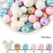 1 Set Colorful Triangle & Round Acrylic Bead Set With 16mm High-Reflective UV Beads, Suitable For DIY Jewelry Making, Handmade Accessories, Friendship Gifts, Home Decor, Small Item Decoration - 16mm Ball Chain Set - View 12