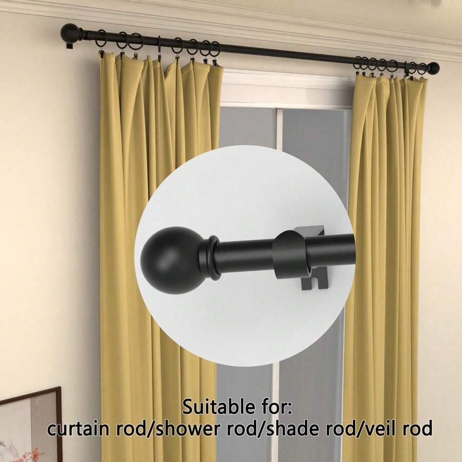 Curtain Window Rods - Black - View 1