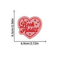 3pcs Heart-Shaped "Book Addict" Embroidered Iron-On Patches For Book Lovers, Suitable For Jeans, Hats, Jackets, Backpacks - Holiday Decoration & Commercial Promotion - Small Business Wholesale Fabric Patches - 3PCS-book - View 6