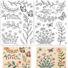 1pc Water-Soluble Collar Embroidery Stabilizer - Pre-Printed Floral Pattern Design - Adhesive And Sewable Embroidery Paper For Hand Embroidery Enthusiasts - A254 - View 19
