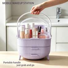 High-Quality Transparent Dust-Proof Cosmetic Storage Box, Desktop Lipstick Organizer, Makeup Brush Holder, Skincare Product Storage Rack - View 1