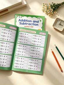 Children's Preschool Math Workbook, Addition And Subtraction Practice Notebook Within 100, School Classroom Learning, Early Childhood Education Arithmetic Problems, Kindergarten Transition Learning Enlightenment Textbook, Suitable For Preschool Math Activity Workbook, Suitable For Home Education, Holidays, Classroom Learning And Travel Math Practice, Christmas Gift/Learning Gift - Multicolor - View 6