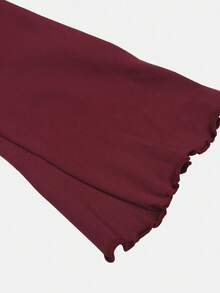 Adidas Women's ALL ME WINT LS Long Sleeve Knit Collarless T-Shirt TKG0433 - Burgundy - View 5