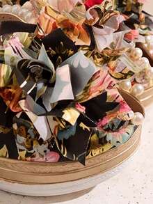 Floral 3D Flower Wedge Mules For Women, Pearl Trim Open Toe Platform Slides - Multicolor - View 5