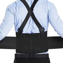 1 Pc Adjustable Work Back Support Belt With Shoulder Suspenders, Breathable Industrial Lumbar Back Brace For Heavy Lifting, Warehouse Construction Worker Waist Support For Men & Women - Black - View 8