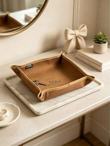 1pc Solid Color Canvas Storage Tray, Outdoor Minimalist Thickened Canvas Square Tray With Snap Buttons, Foldable Portable Storage Organizer Box, Suitable For Camping, Picnic, Home Desktop, All Seasons - Multicolor - View 7