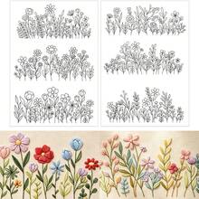 Stick & Stitch Birthday Month Wildflower Water-Soluble Embroidery Transfer Paper, Tiny Floral & Leaf Embroidery Stabilizer Paper For Handmade Sewing DIY Crafts - A103 - View 19