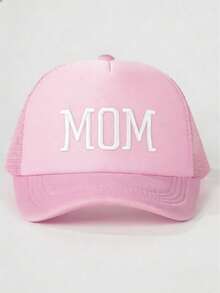 2pcs Embroidered Letter DAD And MOM Foam Breathable Baseball Caps, Trucker Hats, Ideal Gift For Parents And Family - Multicolor 1 - View 4
