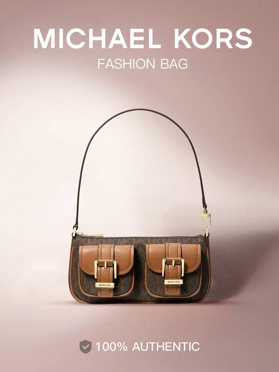 Michael Kors 女款 MK Zoe 小號粒紋皮革單肩包，經典復古手提包，時尚拉鍊波西米亞風格購物包，適合逛街與派對
