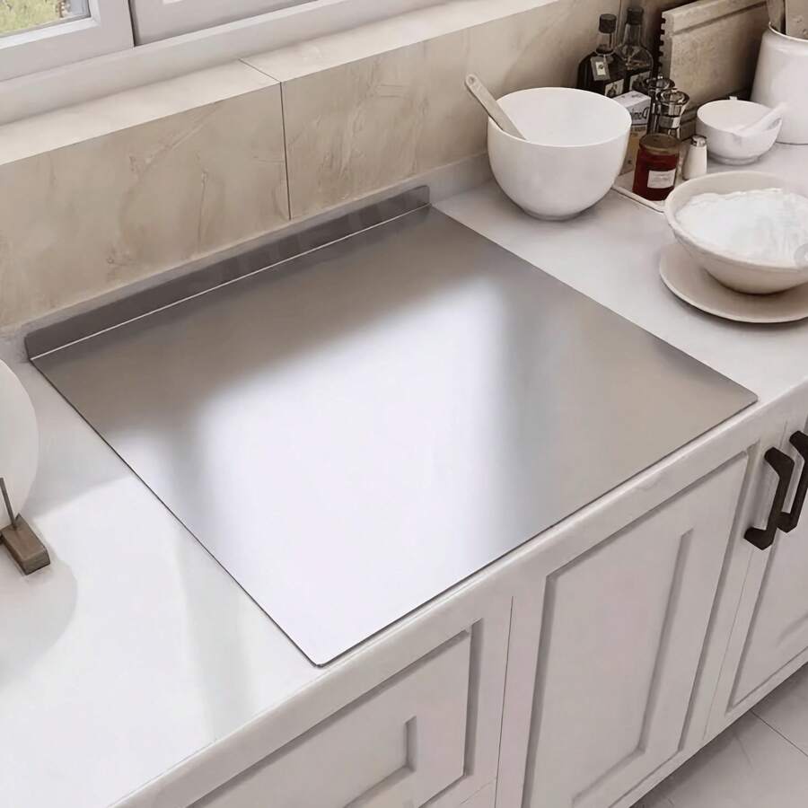 Talenan Stainless Steel dengan Pinggiran, Talenan Dapur Stainless Steel 304, Aman untuk Mesin Cuci Piring, Talenan Adonan Multifungsi, Cocok untuk Menguleni Adonan dan Persiapan Daging