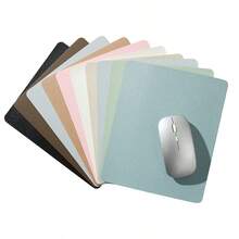 1pc Solid Color Leather Mouse Pad, Minimalist Fashion Business Office Mouse Pad, Computer Office Mouse Pad Anti-Slip Desk Mat, Multi-Color Wrist Rest Desk Pad - View 2