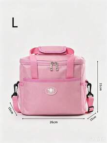 Pink Insulated Thermal Heat & Cold Retention Thermal Cooler Thermal Lining Long‑Time Temperature Lock Secure Zipper Closure Scratch‑Resistant Tear‑Proof Soft Carry‑Handle Portable Lunch Bag For Office Work School Daily Commute Picnic Women Gift - Pink - View 9