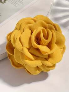 1pc Women's Elegant And Sophisticated Fabric Flower Hair Claw Clip - Brown - View 8