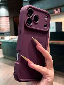 Minimalist Full Coverage Anti-Drop Cherry Red Phone Case Compatible With IPhone 18 Pro Max/18 Pro/18/17 Pro Max/17 Pro/17/16 Pro Max/16/16 Pro/16 Plus/15/15 Pro Max/15 Pro/15 Plus/11/12/13/14 Pro Max/12 Pro/12 Pro Max/13 Pro/13 Pro Max/7 Plus/14 Pro/14 Pro Max/14 Plus Soft Protective Cover - Cherry Red - View 5