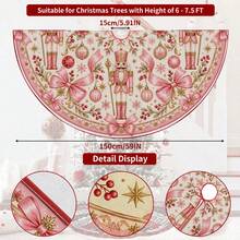 1pc Pink Nutcracker Soldier Pattern Christmas Tree Skirt, Elegant Color Holiday Decor, 5 Sizes, Unisex Holiday Gift, Suitable For Home And Party Christmas Home Decoration - Pink Nutcracker Soldier - View 10