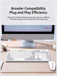 ASUS BK10 Wireless Keyboard and Mouse Combo, menampilkan tombol senyap bergaya chiclet, 108 tombol ukuran penuh, cocok untuk penggunaan di kantor, rumah, desktop, dan laptop. - View 3