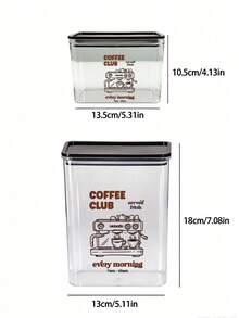 Transparent Airtight Storage Box For Coffee Capsules, Printed With "Coffee Club" And Coffee Machine Pattern; Transparent Sealed Storage Container, Reusable Organizer Box, Transparent Container, Suitable For Coffee Corner Organization And Home Kitchen Storage, Ideal Choice For Coffee Lovers' Homes, Kitchen Daily Storage Supplies, Perfect Holiday, Birthday, Christmas, Halloween, New Year Gift For Family And Friends. - Multicolor - View 11