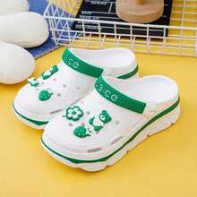 Women's New Platform Clogs Thick Sole Anti-Slip Comfortable Closed Toe Half-Slide Beach Sandals For Outdoor Wear, Nurse Operating Room Shoes, Summer Fashion Slip-On Sandals With Soft Cushioning For Beach - White - View 2