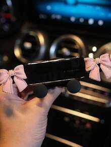 Gravity Car Air Vent Phone Holder, One-Hand Operation Design, Secure Fixation To Prevent Phone Dropping, Creative Ribbon Shape, Compatible With Most Car Models And All Smartphones, Exquisite Gift For Women - Multicolor - View 4