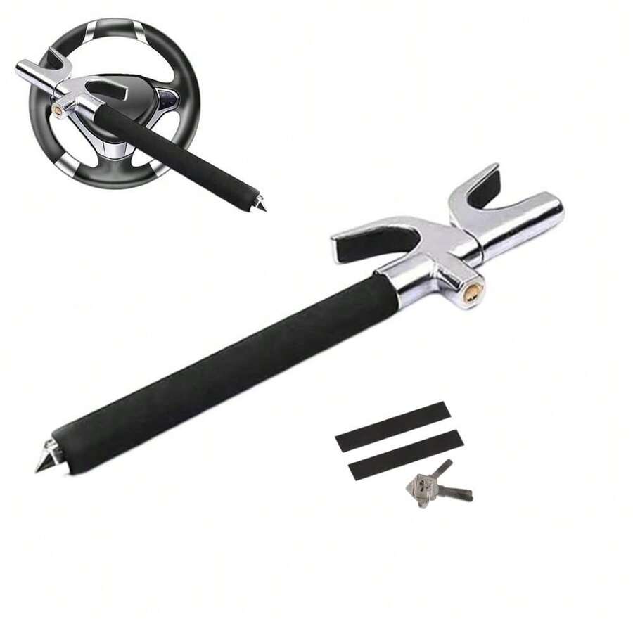Steering Wheel Lock For Cars, Vehicle Anti-Theft Lock, High Security Anti Theft Steering Wheel Lock with Window Breaker, Keys for Auto Truck SUV Van - Variantenwert - Übersicht 1