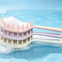 1/2pcs Long Handle Scalp Massage Comb, Hollow Thick Tooth Design, Dry & Wet Use, Suitable For Nail Art And Applying Care Products - Multicolor - View 3