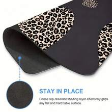 Leopard Heart Square Mouse Pad Black Small Mousepad Aesthetic Art Desk Accessories With Stitched Edge Non-Slip Rubber Base Computer Desk Pad 9.4x7.8Inches Table Mat For Home Office As Gift For Friends - View 8