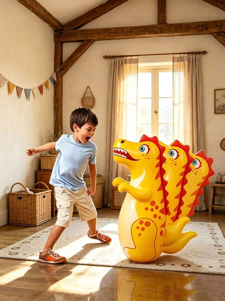Set Mainan Kantung Tinju Tiup Dinosaurus, Cocok Sebagai Hadiah Ulang Tahun untuk Putra dan Putri, Ideal untuk Dekorasi Latar Belakang Foto Perayaan Momen Penting, Menciptakan Suasana Meriah Pesta Bertema Dinosaurus