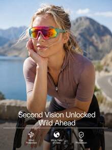 Gafas de bicicleta unisex KAPVOE, adecuadas para carreras, ciclismo de montaña y deportes al aire libre - Lente de unicolor, también adecuadas para ciclismo, conducción, pesca, running, golf, playa, béisbol y otros deportes - Multicolor - Ver 4