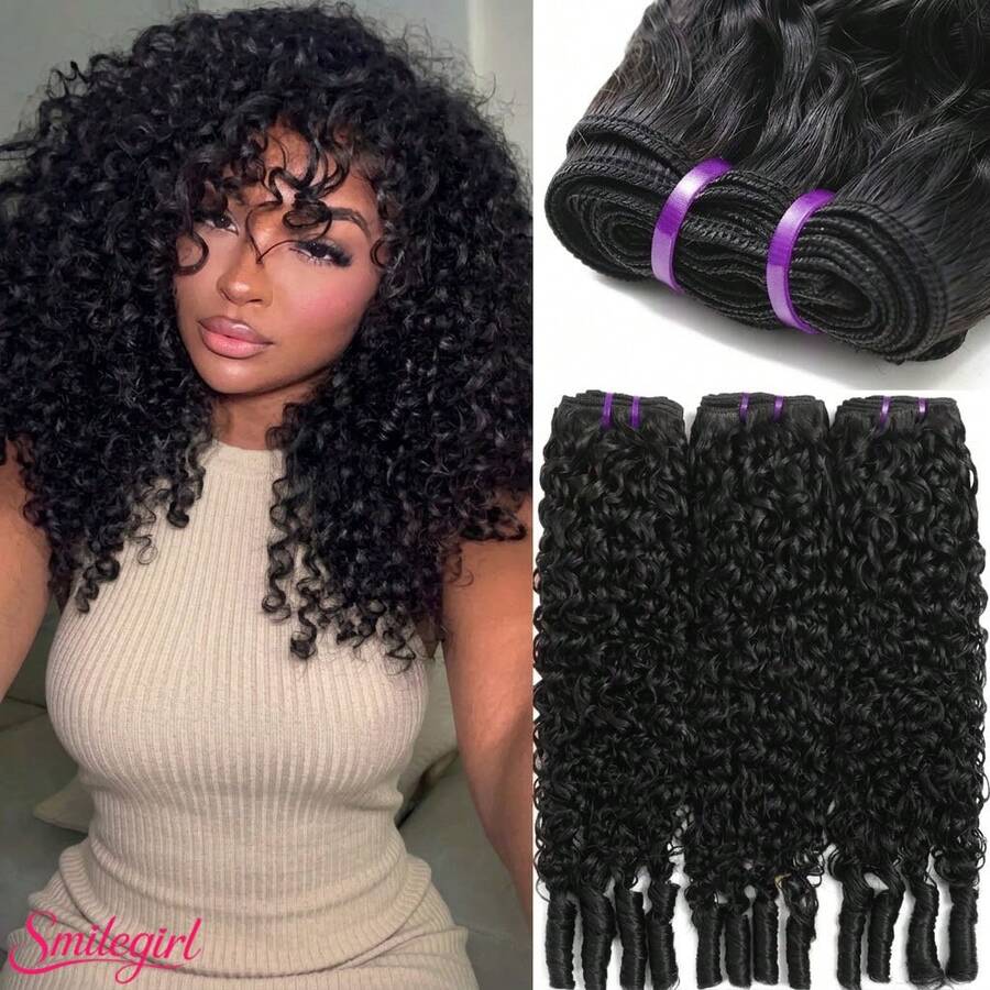 Cabelo Cacheado Birmanês em Mechas 100% Cabelo Humano Virgem Não Processado Ondas de Água 3C 4A Cachos Espirais 1/2/3/4/5 Mechas Extensões de Trama Dupla