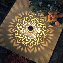 Lampu Pagar Tenaga Surya Mandala, Lampu Dinding Proyeksi Luar Ruangan, Lampu Tenaga Surya LED dengan Desain Tema Mandala Berwarna-warni, Cocok untuk Penerangan Taman, Teras dan Tangga, Halaman, Pekarangan dan Dekorasi Pintu Depan, Natal - Lampu proyeksi tenaga surya - View 6