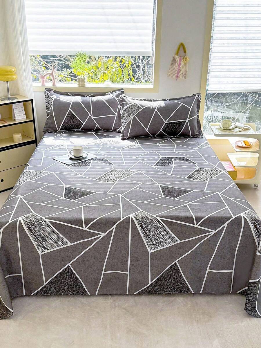 Juego de ropa de cama de 3 piezas con estampado de aloe incluye edredón y fundas de almohada (sin relleno incluido) VDEP - estilo 8 - Ver 1