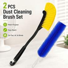 Two Household Fan Dusting Brushes, Suitable For Cleaning Fans, Air Conditioners, Blinds And Window Frames, And Also Very Suitable For Use In Living Rooms, Bedrooms, Bathrooms And Cars. - Multicolor - View 3