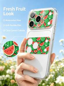2pcs Camera Lens Protector Soft Film, Anti-Fingerprint, Easy Installation No Bubbles, Compatible With Iphone 18promax/18Pro/17promax/17Pro/17Air, High-Definition Printing Cute Watermelon Anti-Scratch Pattern Protective Film - Fruit 101 - View 4