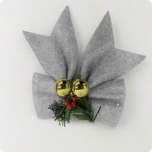 Christmas Bow Ornament With Artificial Pine Branches, Red Berries And Gold Bells, Suitable For Christmas Tree, Wreath, Gift Box Holiday Decoration - Christmas Gift - Birthday Gift - Perfect Gift - Holiday Gift - Small Gift - Multiple Styles - View 12