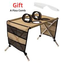 ENSSU [Best Seller] Cat & Dog Universal Grooming Table, Home Foldable Cat Trimming & Styling Pet Grooming Table With Fixed Support, Detachable Pet Care Bed & Puppy Hammock - one-size - View 14